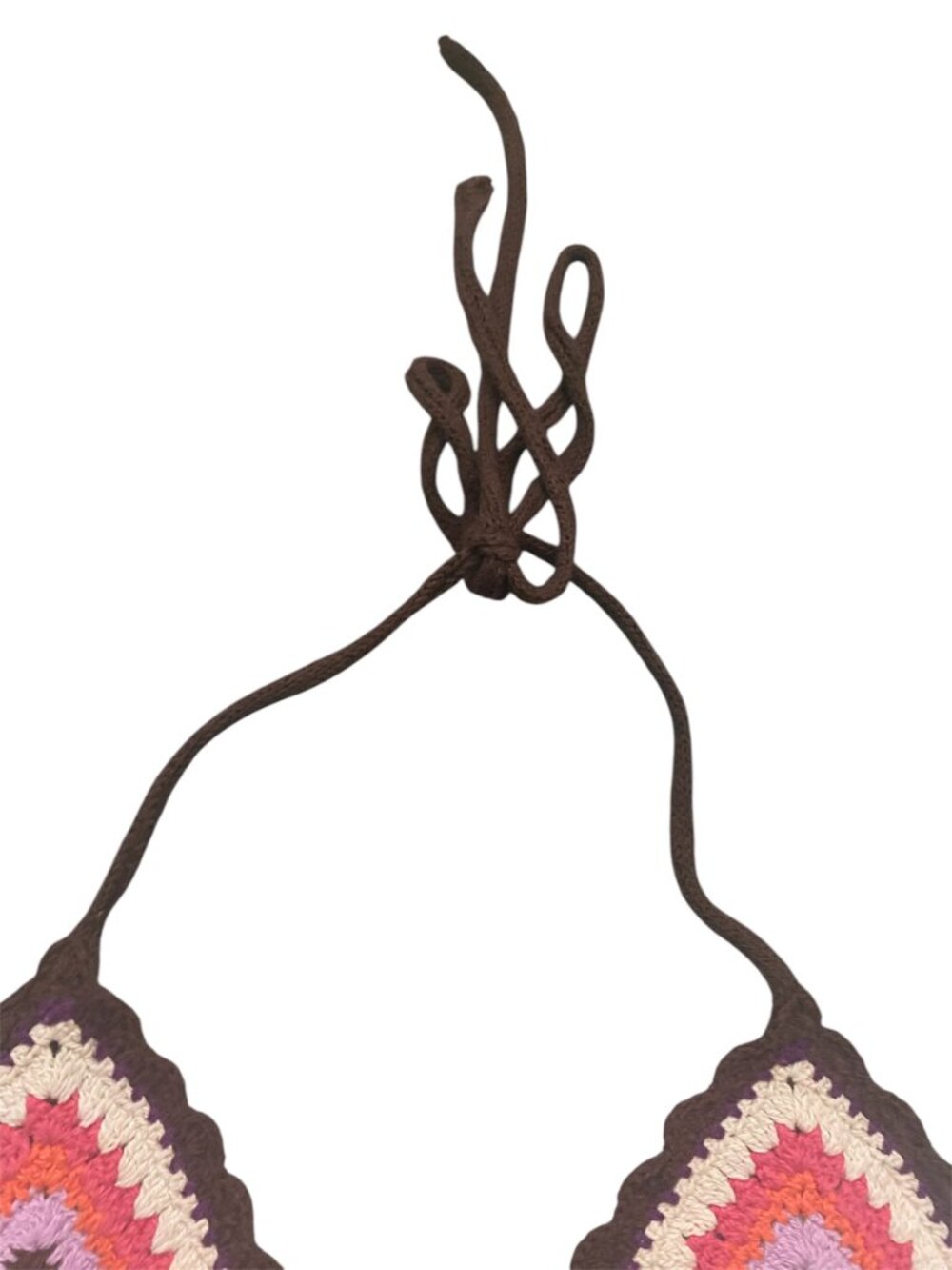 NWT Gap Multicolor Crochet Triangle Bikini Top - Boho Striped Halter - Picture 3 of 5